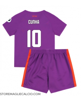 Wolves Matheus Cunha #10 Maglia Gara Terza Repliche 2024-25 Bambino Maniche Corte